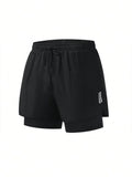 Women’s 2-in-1 Sports Shorts Geometric Pattern